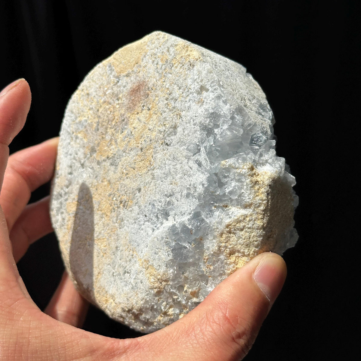 Celestite Crystal Cluster, Natural Blue Celestite Raw Stone with Free Stand, Mineral Specimen Pick Exact A-B - view 6