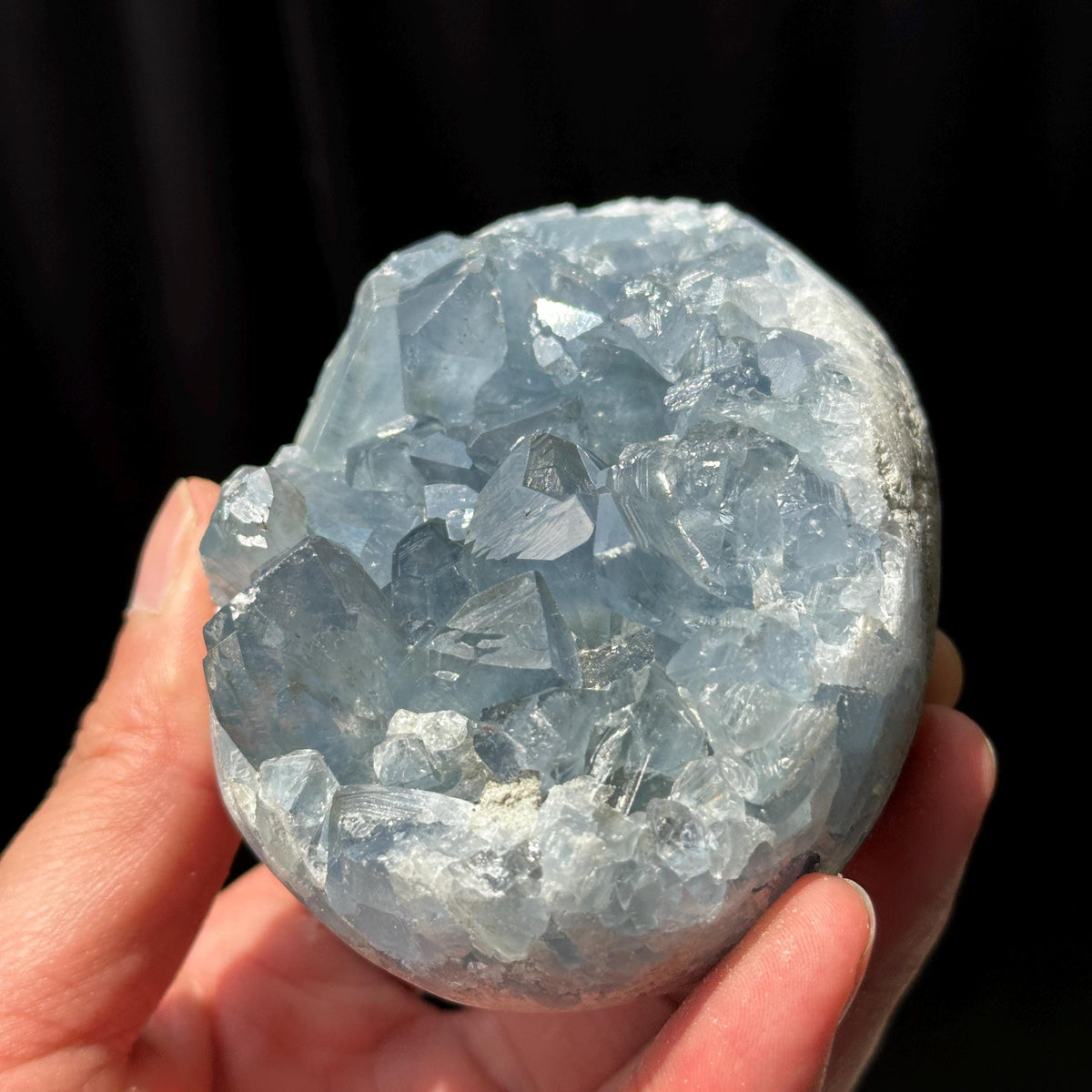 Celestite Crystal Cluster, Natural Blue Celestite Raw Stone with Free Stand, Mineral Specimen Pick Exact A-B - view 10