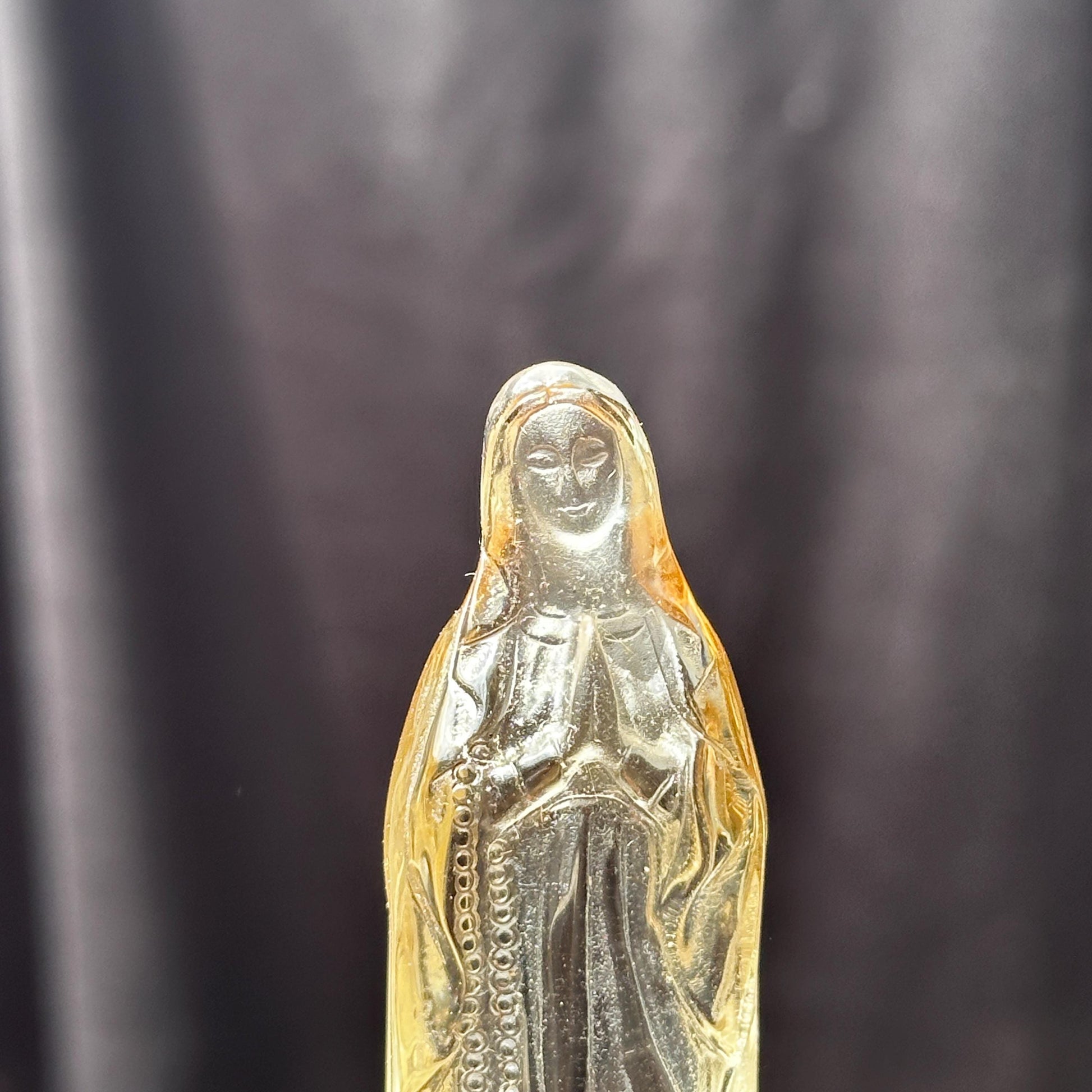 High Clarity Crystal Virgin Mary Statue, Clear Quartz Citrine Mary Carving image 10