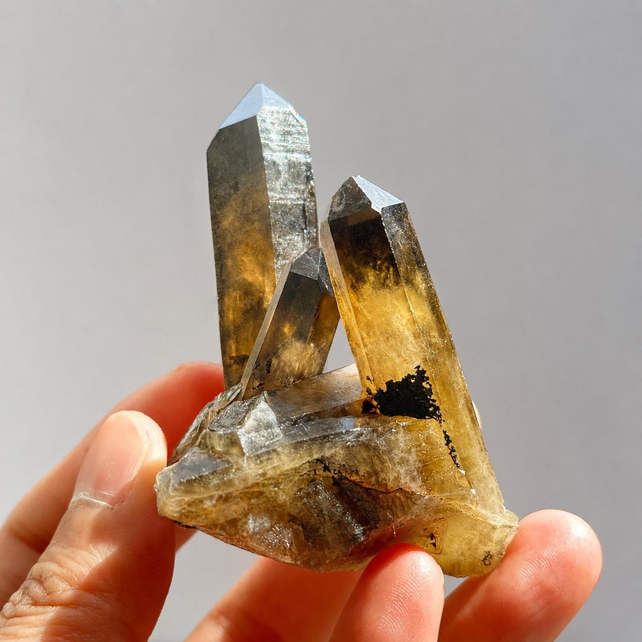 Natural Brazilian Quartz Cluster Specimen, Smoky Quartz Clear Quartz Citrine Phantom Raw Crystal, Minas Gerais Altar Decor Pick Exact A-F