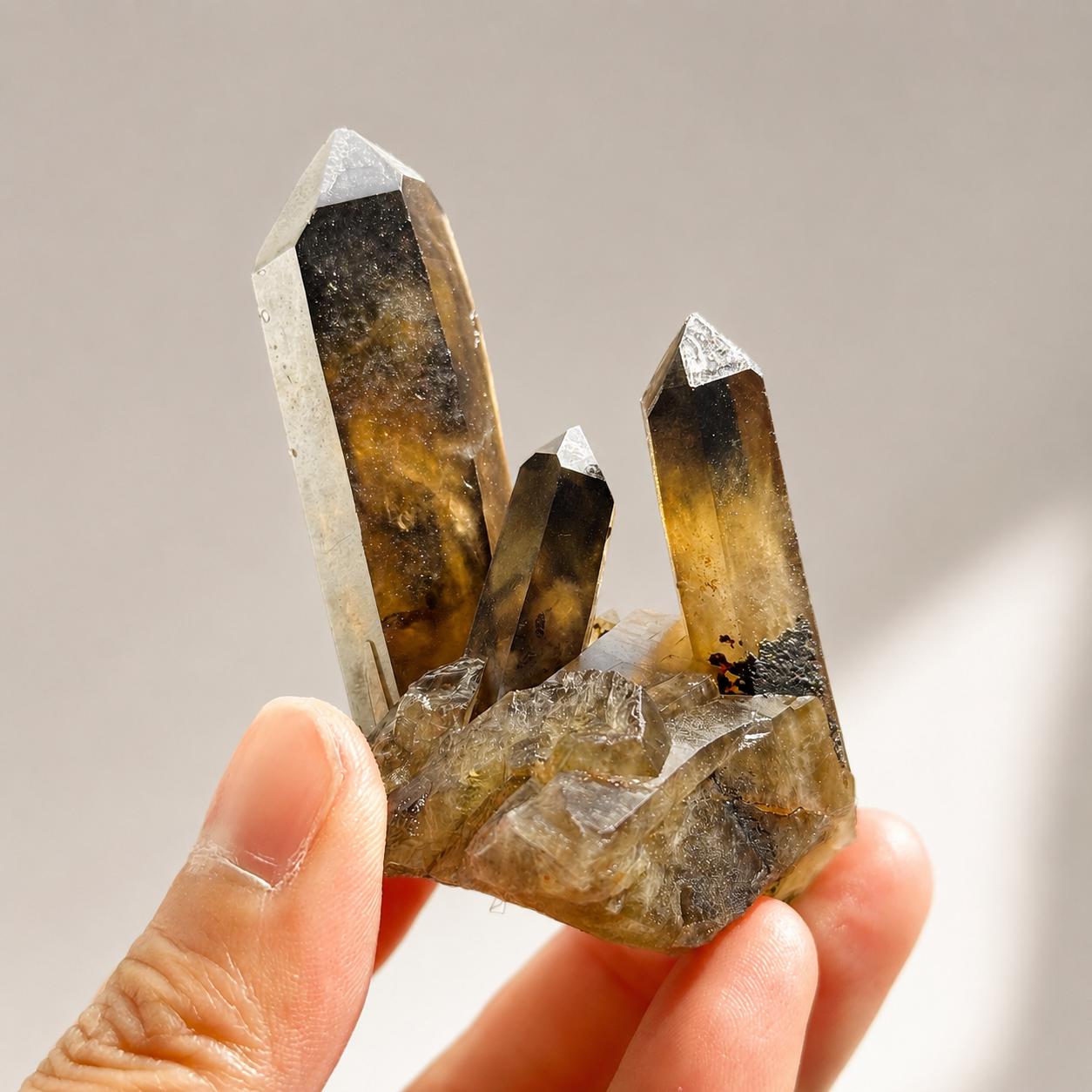 Natural Brazilian Quartz Cluster Specimen, Smoky Quartz Clear Quartz Citrine Phantom Raw Crystal, Minas Gerais Altar Decor Pick Exact A-F