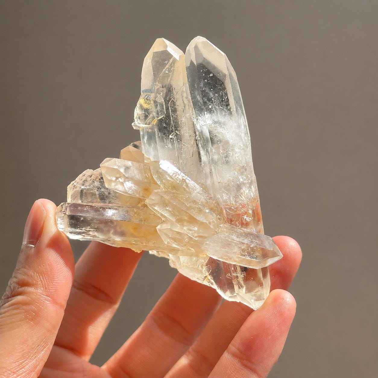 Natural Brazilian Quartz Cluster Specimen, Smoky Quartz Clear Quartz Citrine Phantom Raw Crystal, Minas Gerais Altar Decor Pick Exact A-F