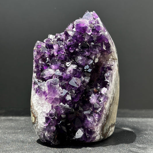High Quality Uruguayan Amethyst Geode, Deep Purple Druzy Crystal Cave, Natural Amethyst Display Specimen, One of a Kind