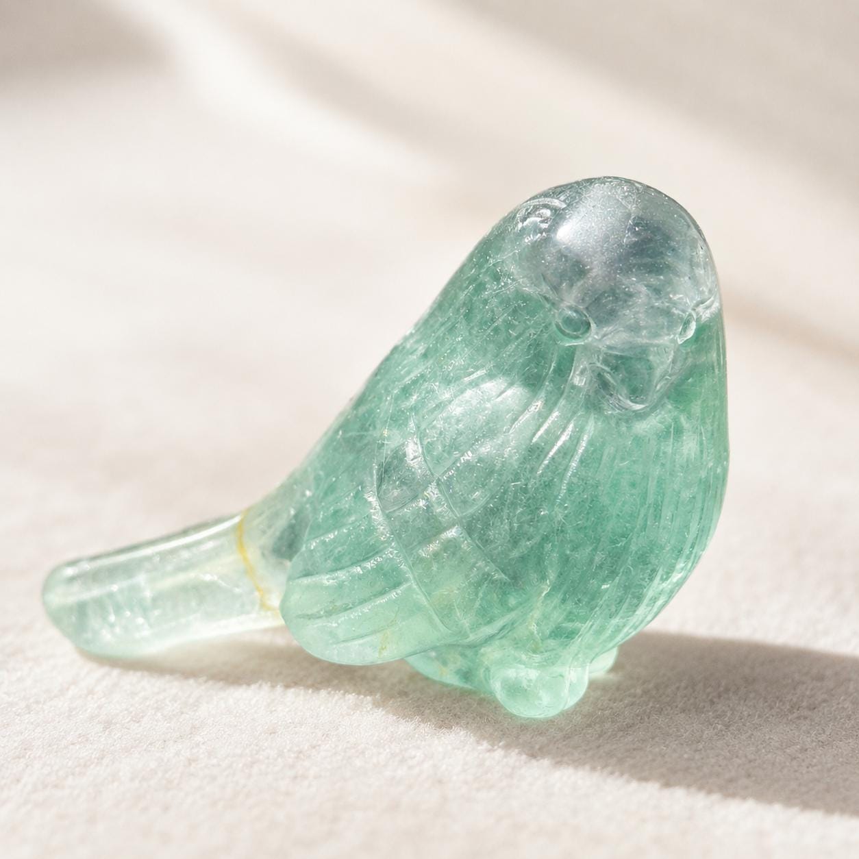 Crystal Bird Carving, Rose Quartz Clear Quartz Fluorite Bird Figurine, Small Crystal Animal Decor Gift