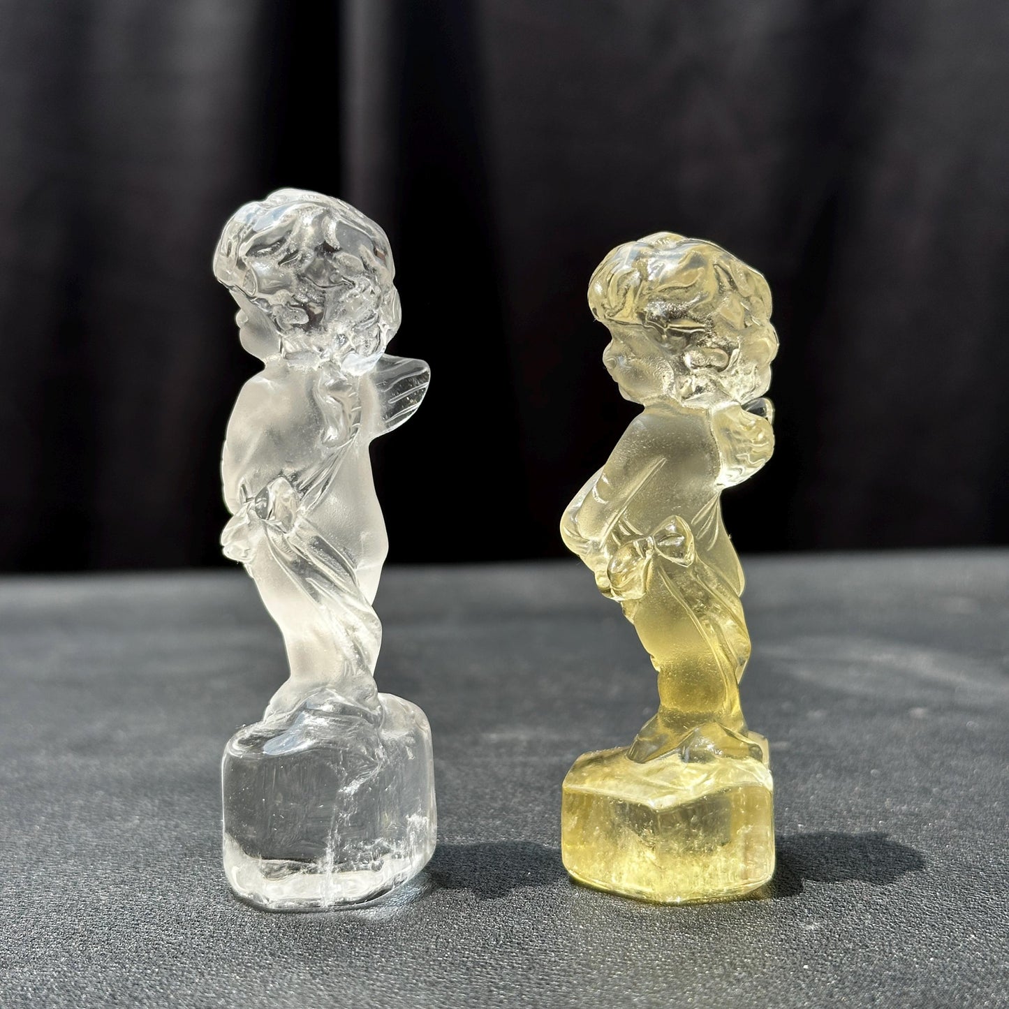 Personalized Crystal Cupid Carving, Clear Quartz Citrine Angel Statue, Custom Engraved Valentine Gift