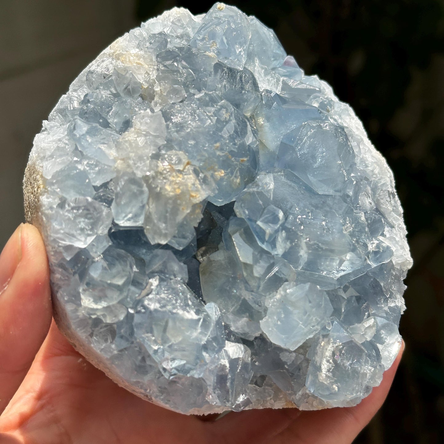 Celestite Crystal Cluster, Natural Blue Celestite Raw Stone with Free Stand, Mineral Specimen Pick Exact A-B