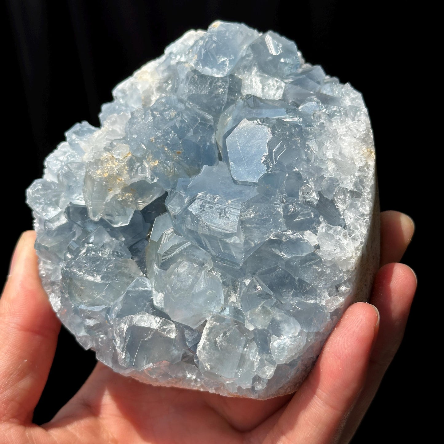 Celestite Crystal Cluster, Natural Blue Celestite Raw Stone with Free Stand, Mineral Specimen Pick Exact A-B - view 7