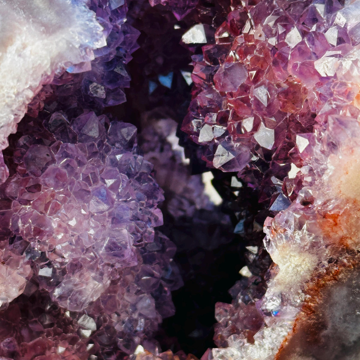 Natural Brazilian Pink Amethyst Geode, Polished Crystal Cave Display, Druzy Office Decor, One of a Kind Specimen - view 3