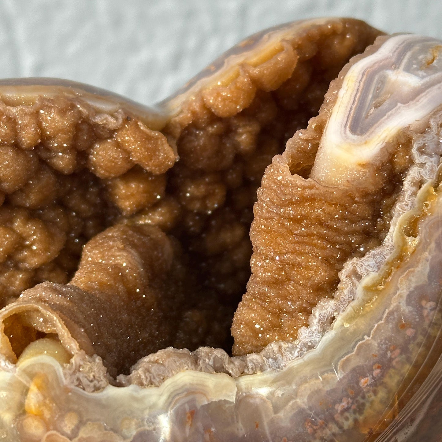 Large Brazilian Yellow Druzy Heart, Natural Agate Crystal Geode, One of a Kind Sugar Druzy Heart Decor, Exact Piece - view 3