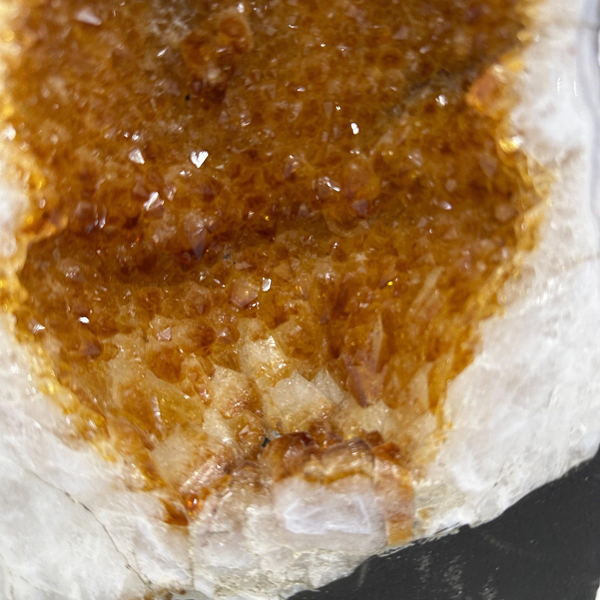 Large Yellow Citrine Geode Pair, Natural Crystal Cave Bookends, Golden Druzy Geode Display, One of a Kind Home Decor - view 2
