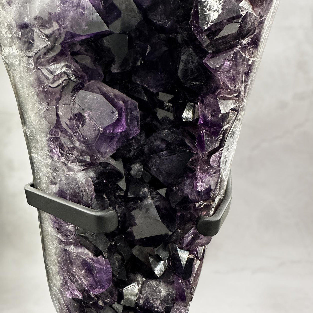 Premium Uruguayan Amethyst Geode Display with Stand, Deep Purple Crystal Cave, Large One of a Kind Mineral Specimen - view 5