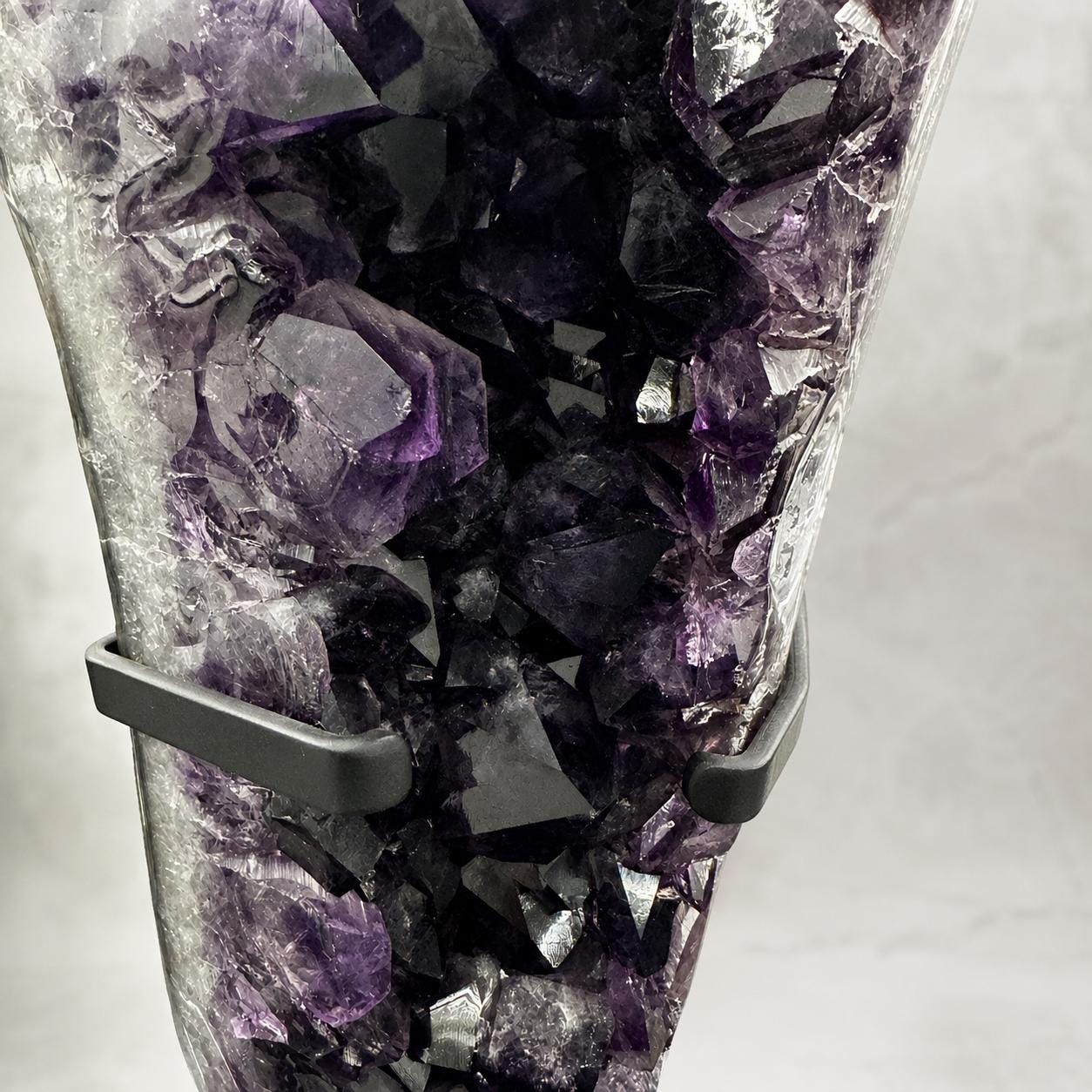 Premium Uruguayan Amethyst Geode Display with Stand, Deep Purple Crystal Cave, Large One of a Kind Mineral Specimen - view 5