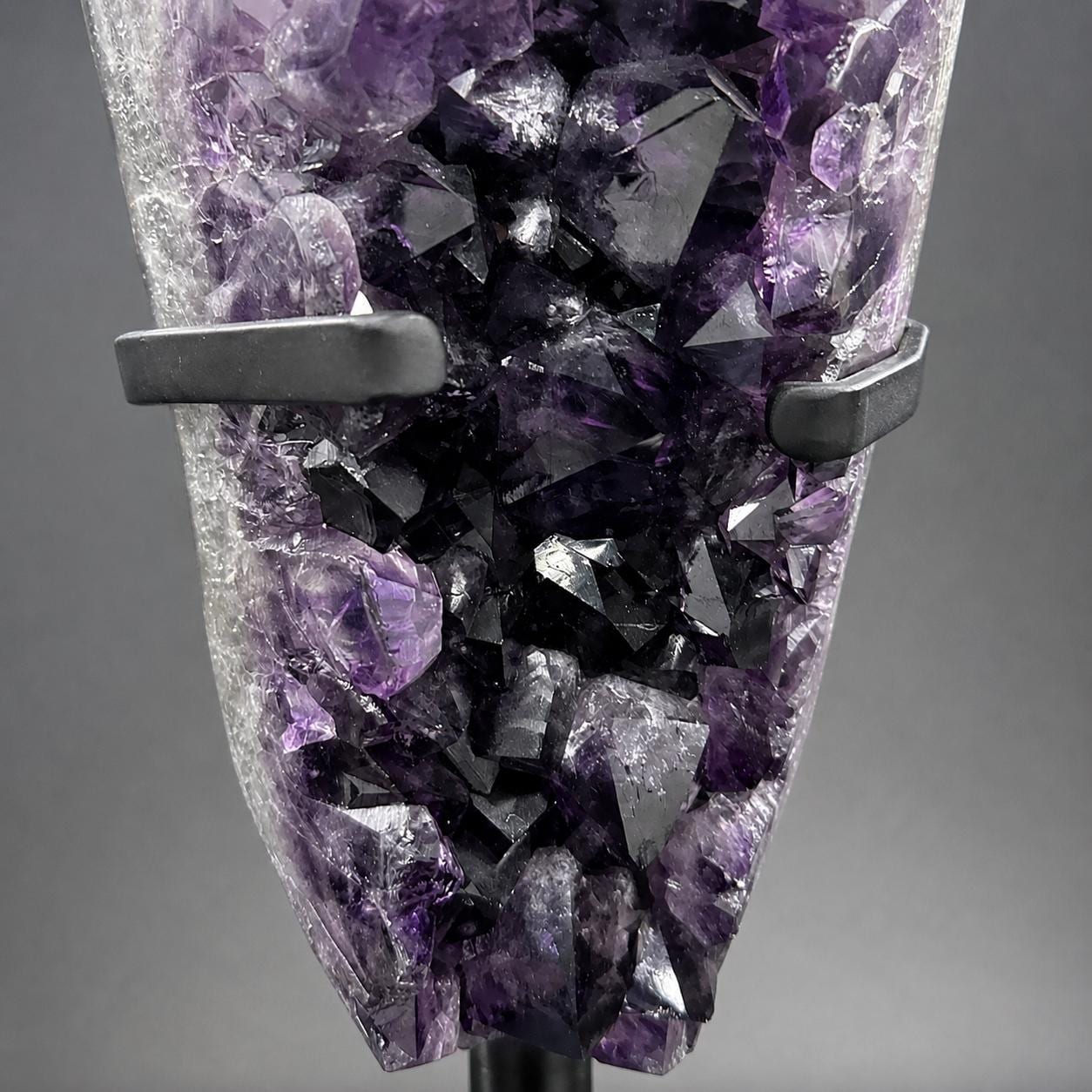 Premium Uruguayan Amethyst Geode Display with Stand, Deep Purple Crystal Cave, Large One of a Kind Mineral Specimen - view 8