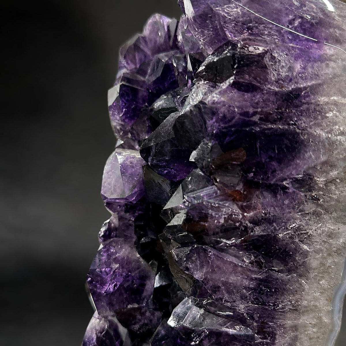 Premium Uruguayan Amethyst Geode Display with Stand, Deep Purple Crystal Cave, Large One of a Kind Mineral Specimen - view 10