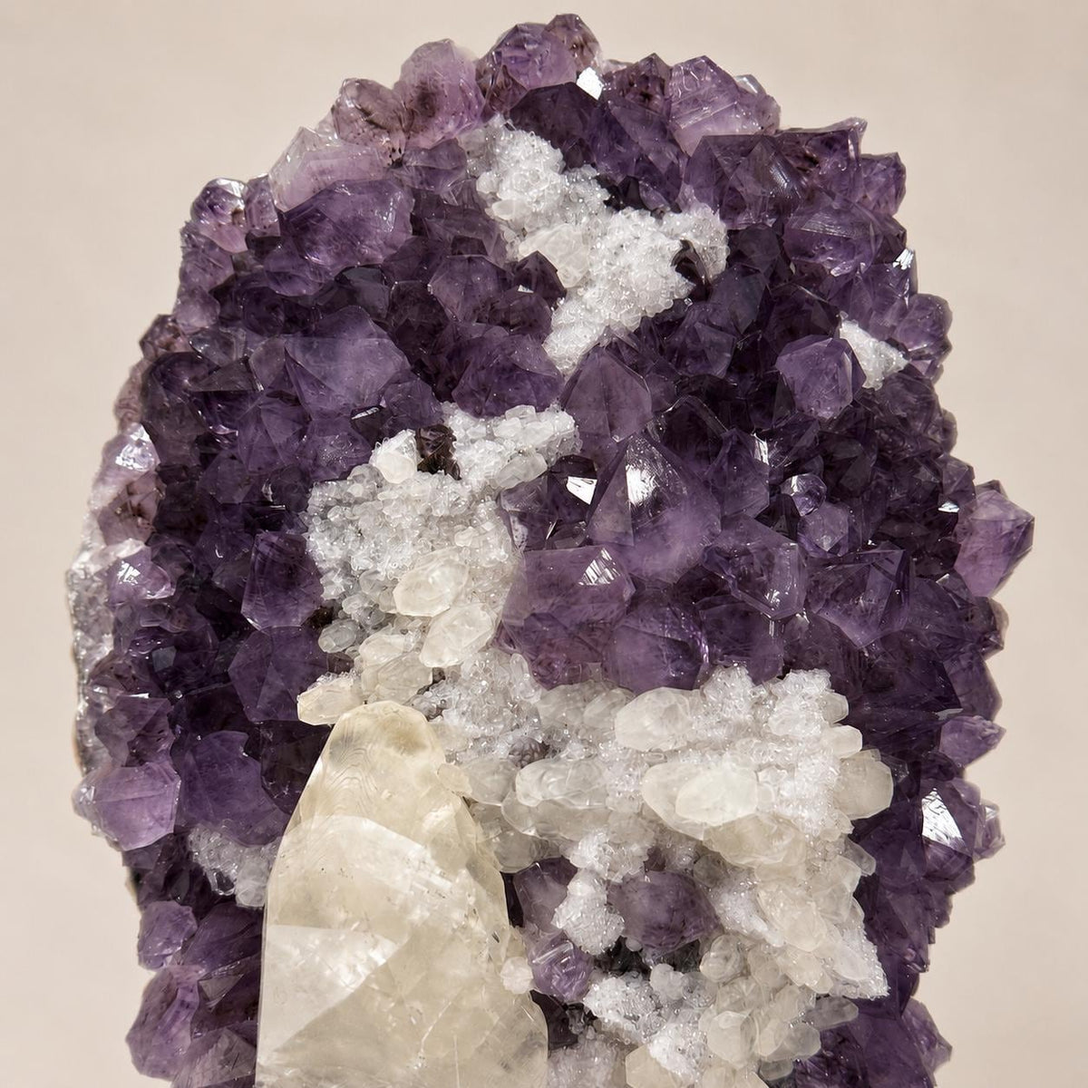 Premium Brazilian Amethyst, Calcite & Rutilated Quartz Display, Natural Crystal Mineral Specimen, Large Statement Crystal Decor, Exact Piece - view 2