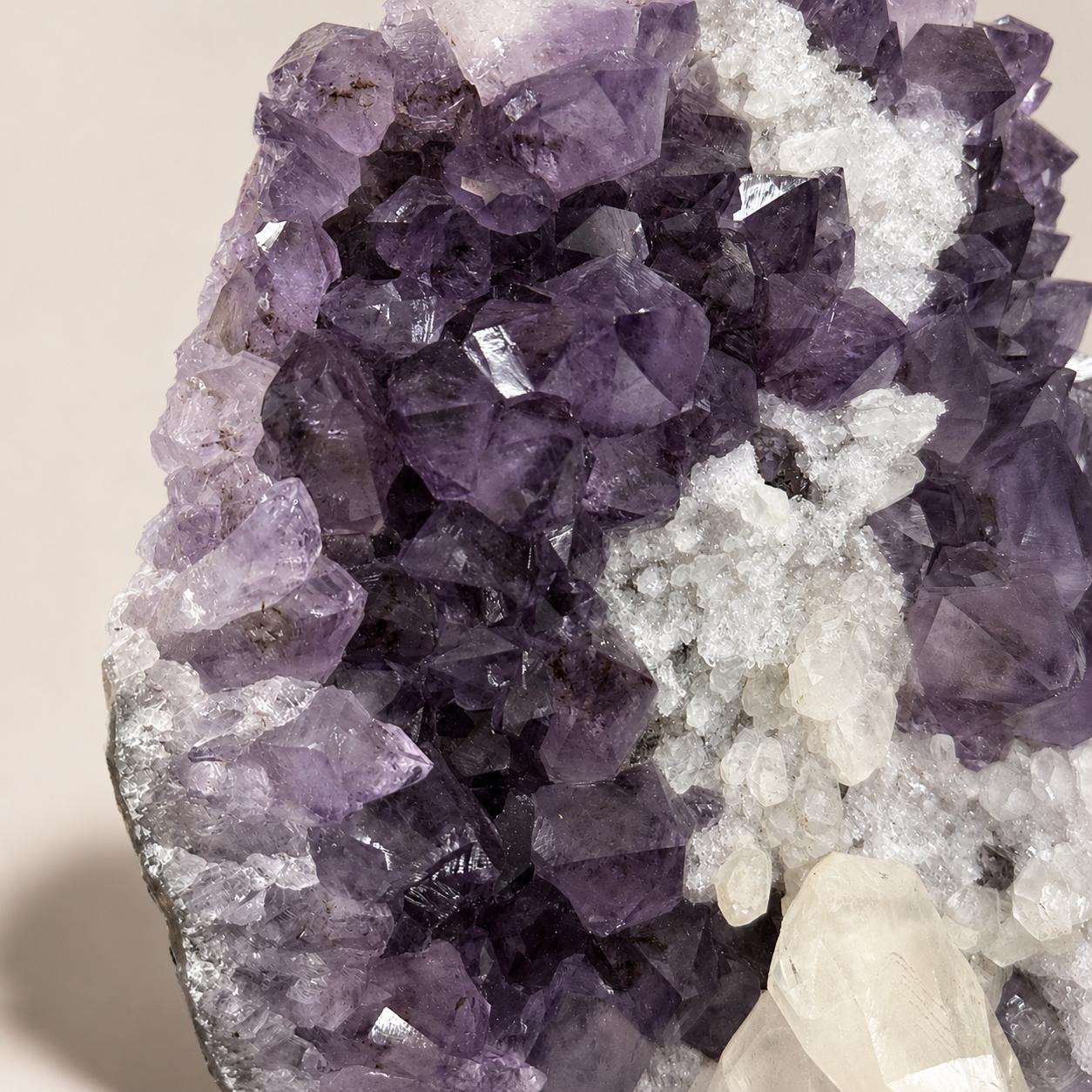 Premium Brazilian Amethyst, Calcite & Rutilated Quartz Display, Natural Crystal Mineral Specimen, Large Statement Crystal Decor, Exact Piece - view 7
