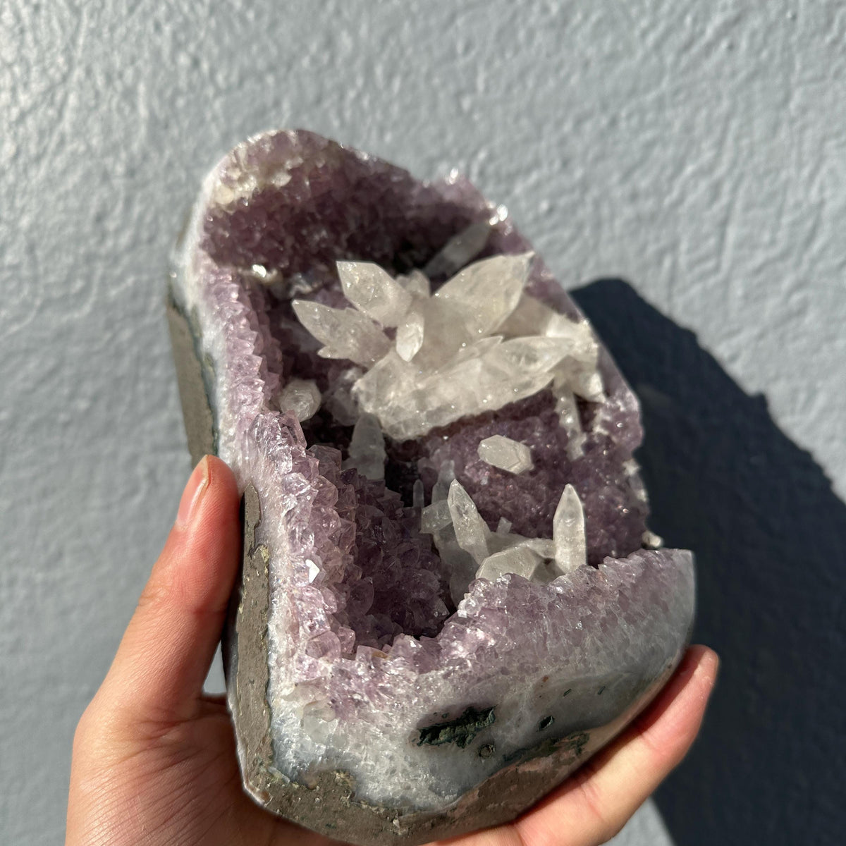 Special Brazilian Amethyst with Calcite, Natural Purple Druzy Crystal Specimen, Pick Exact A-D Collector Stone - view 8