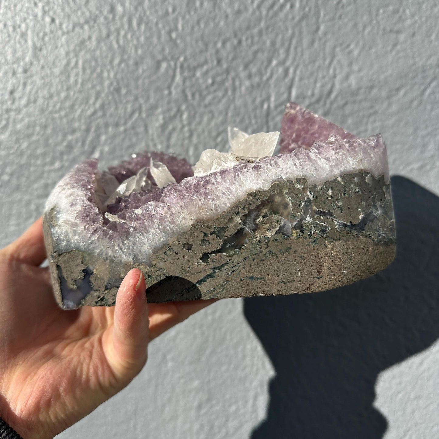 Special Brazilian Amethyst with Calcite, Natural Purple Druzy Crystal Specimen, Pick Exact A-D Collector Stone - view 9