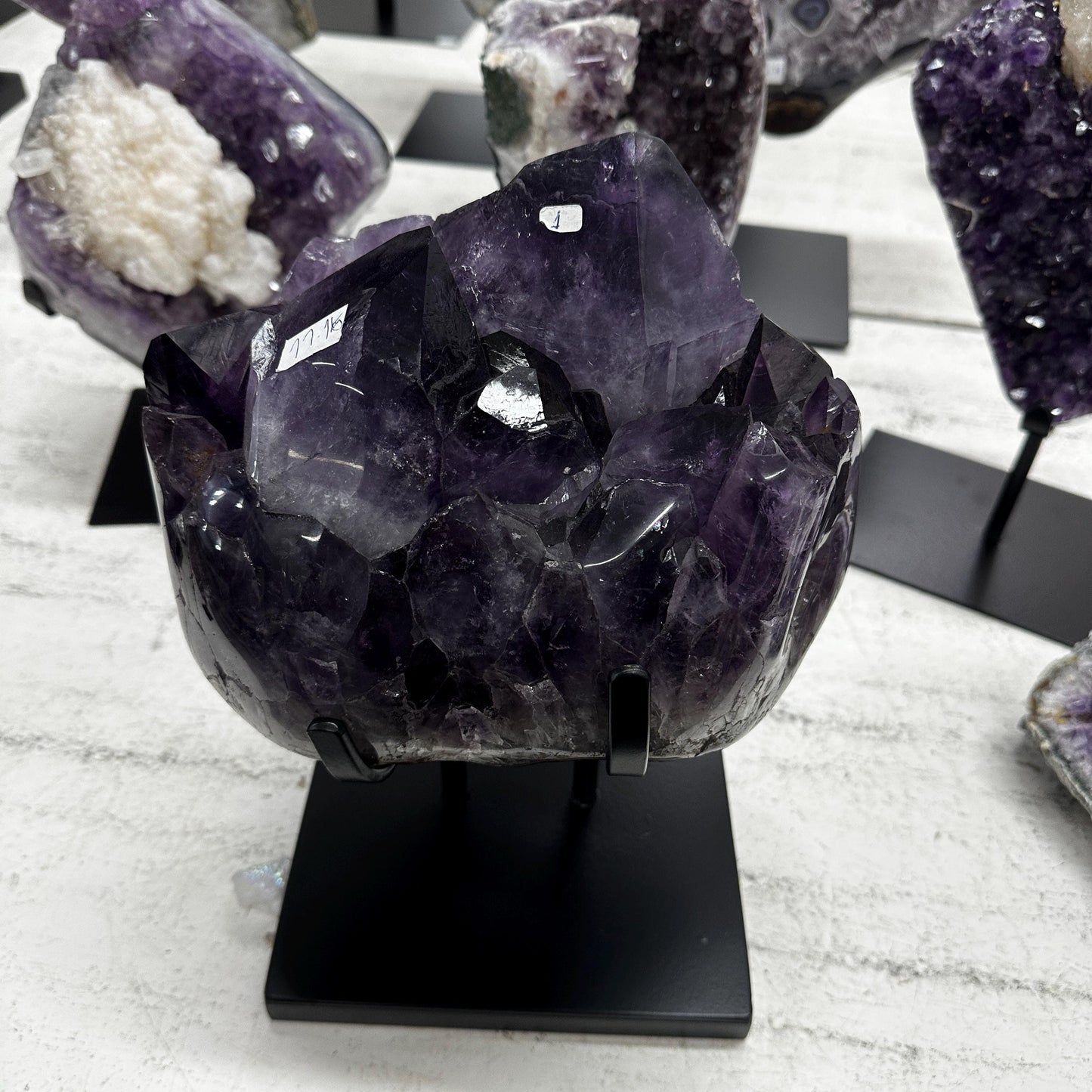 Extra Large Brazilian Amethyst Display Specimen, Natural Purple Crystal Cluster Decor, One of a Kind Statement Piece - view 5