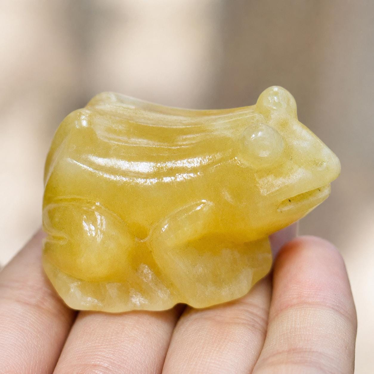 Crystal Frog Carving, Blue Vein Stone Xiuyan Jade Black Obsidian Yellow Jade Frog Figurine, Cute Animal Crystal Gift