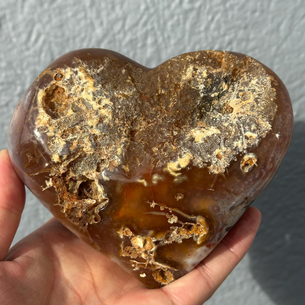 Large Brazilian Yellow Druzy Heart, Natural Agate Crystal Geode, One of a Kind Sugar Druzy Heart Decor, Exact Piece - view 9