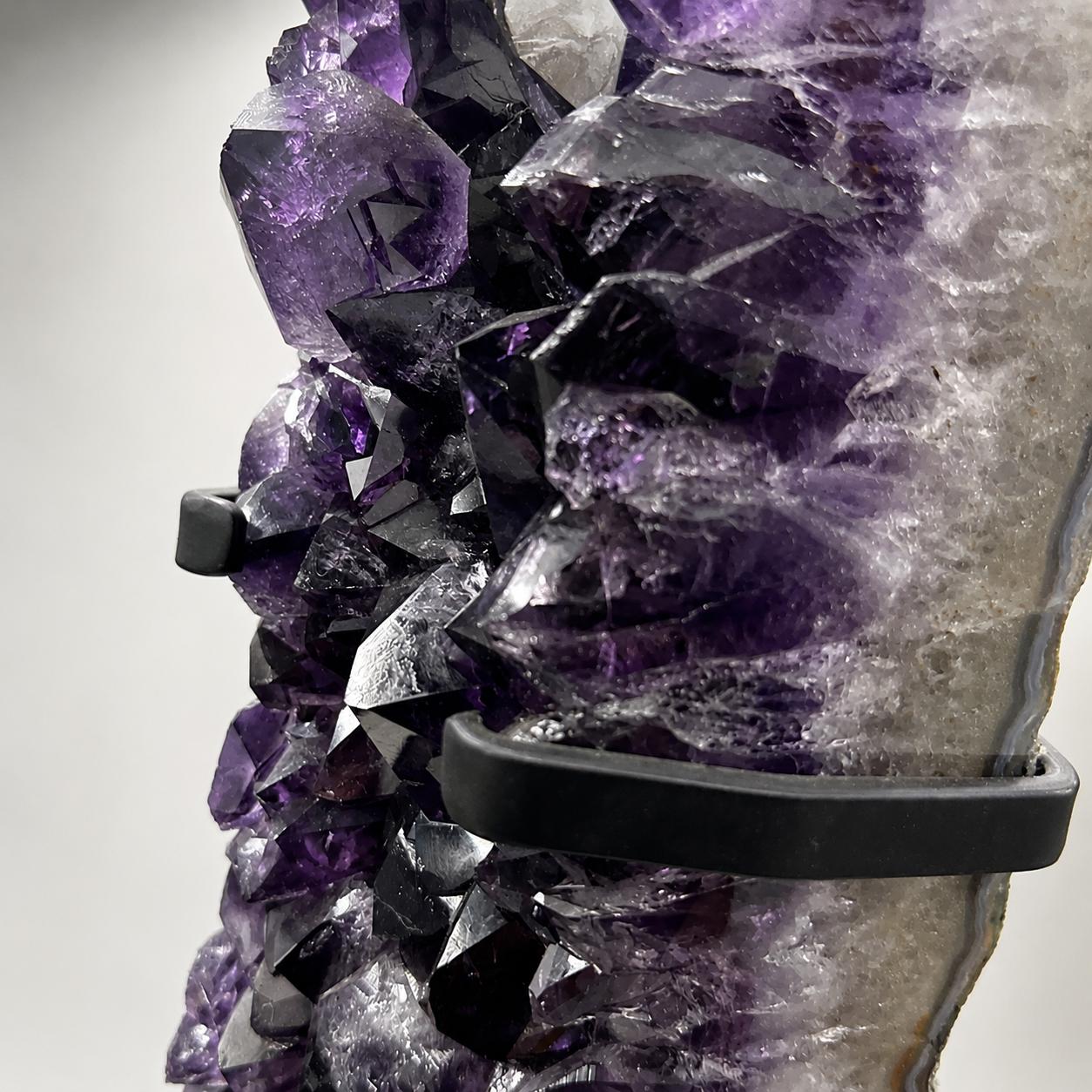 Premium Uruguayan Amethyst Geode Display with Stand, Deep Purple Crystal Cave, Large One of a Kind Mineral Specimen - view 6