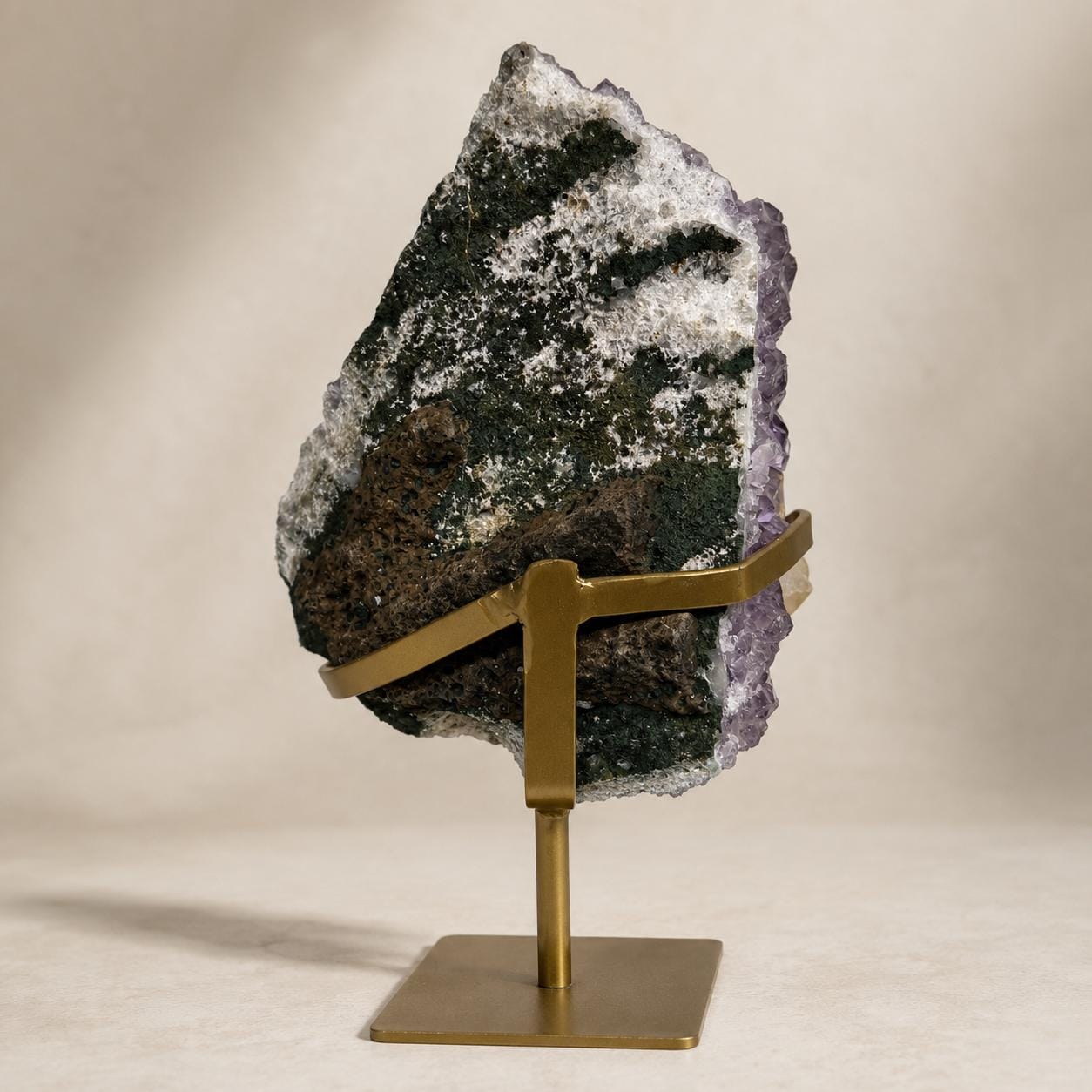 Premium Brazilian Amethyst, Calcite & Rutilated Quartz Display, Natural Crystal Mineral Specimen, Large Statement Crystal Decor, Exact Piece - view 9