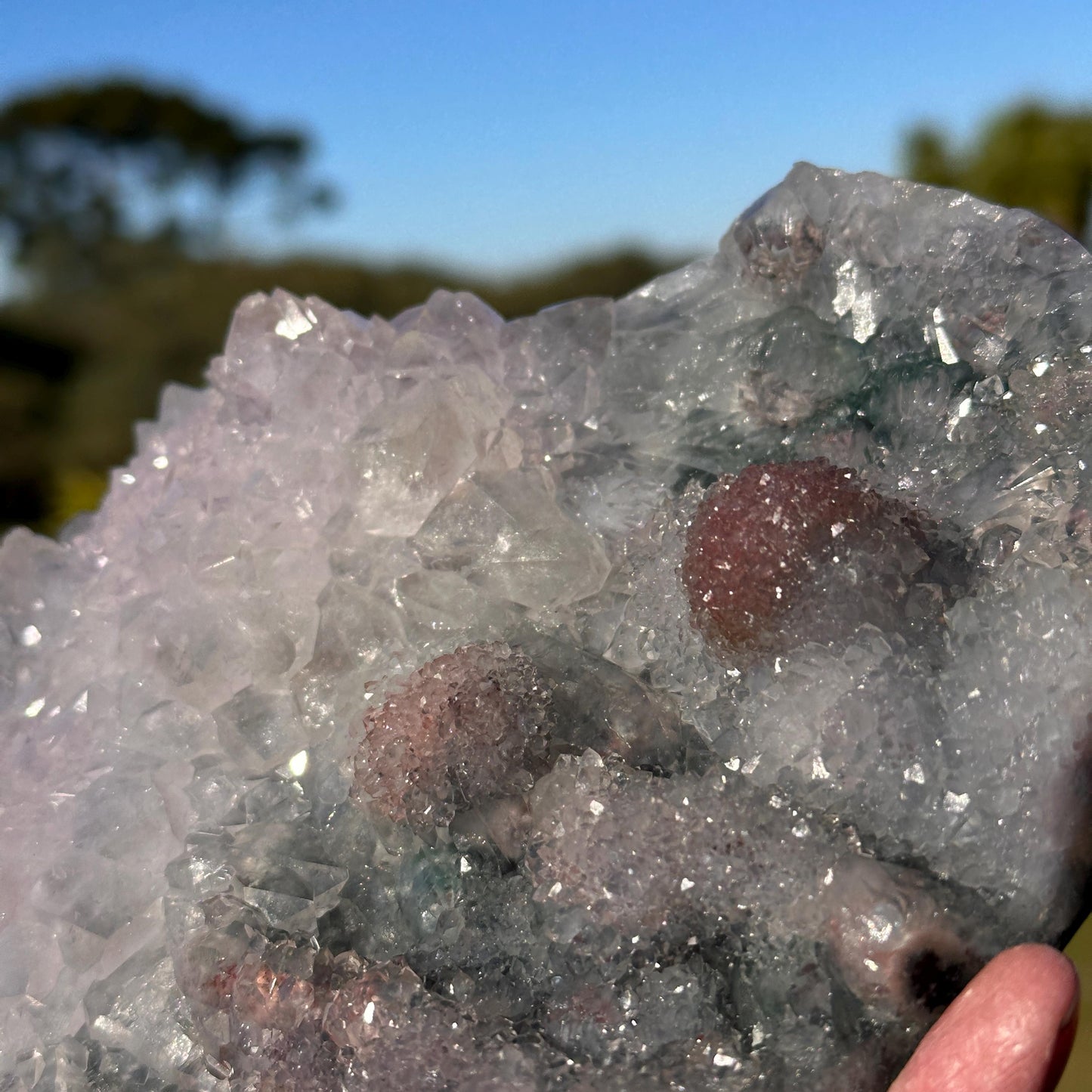 Brazilian Lodolite Quartz Heart, Scenic Garden Quartz Crystal, Natural Druzy Display, One of a Kind Specimen - view 6