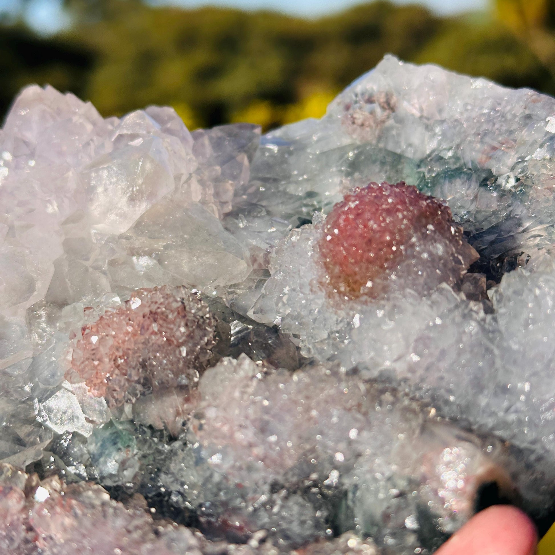 Brazilian Lodolite Quartz Heart, Scenic Garden Quartz Crystal, Natural Druzy Display, One of a Kind Specimen - view 7