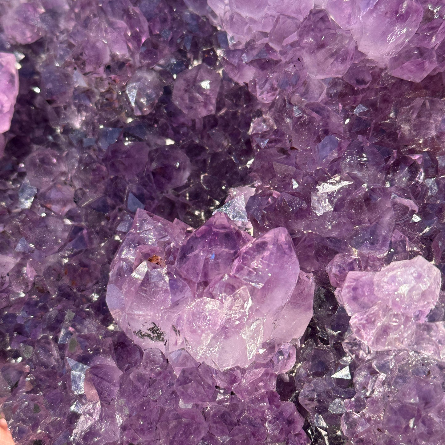 Brazilian Amethyst Heart, Purple Druzy Crystal with Flower Shape Clusters, One of a Kind Crystal Display Gift