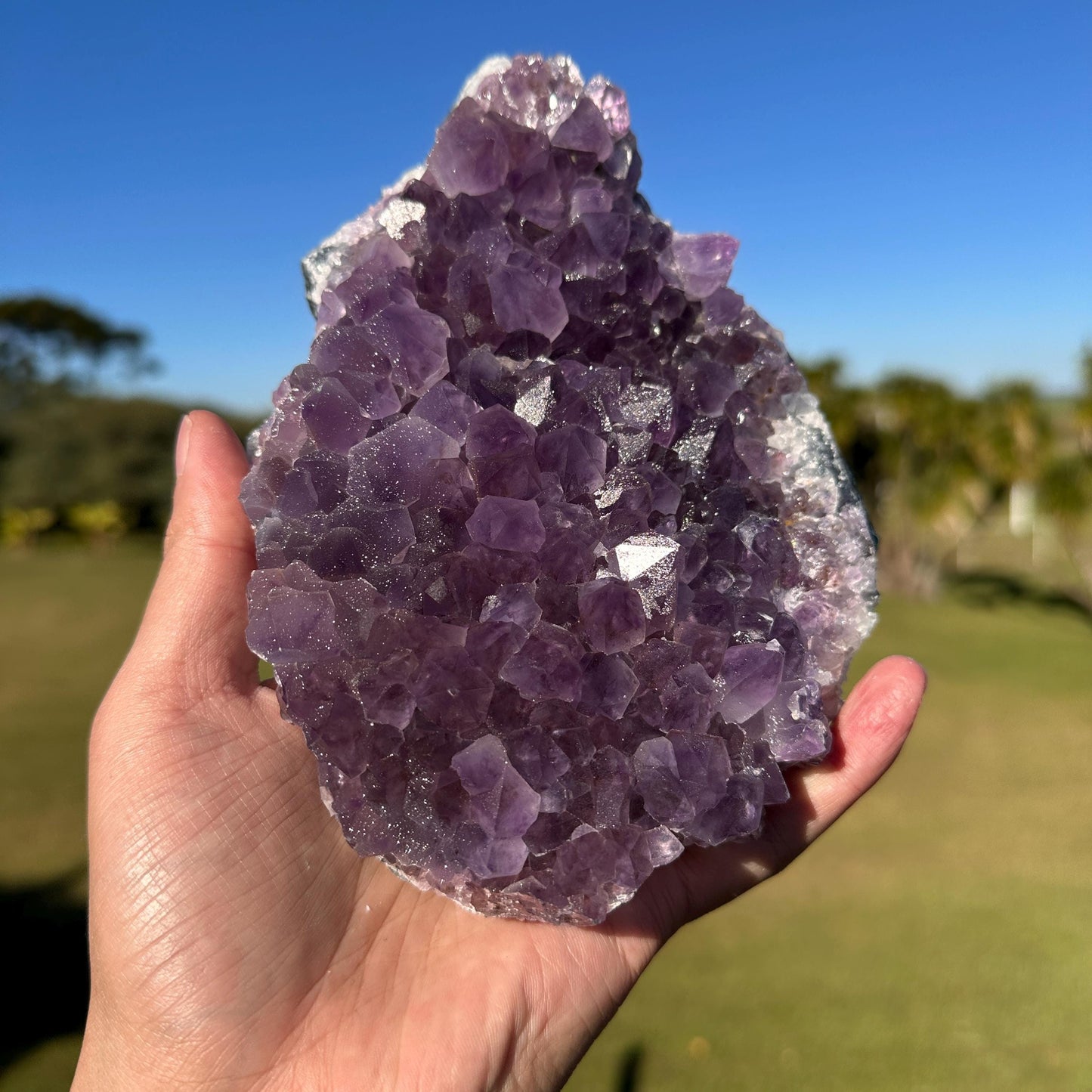 Brazilian Sugar Amethyst Druzy Specimen, Sparkly Purple Raw Crystal, Natural Amethyst Display Stone One of a Kind