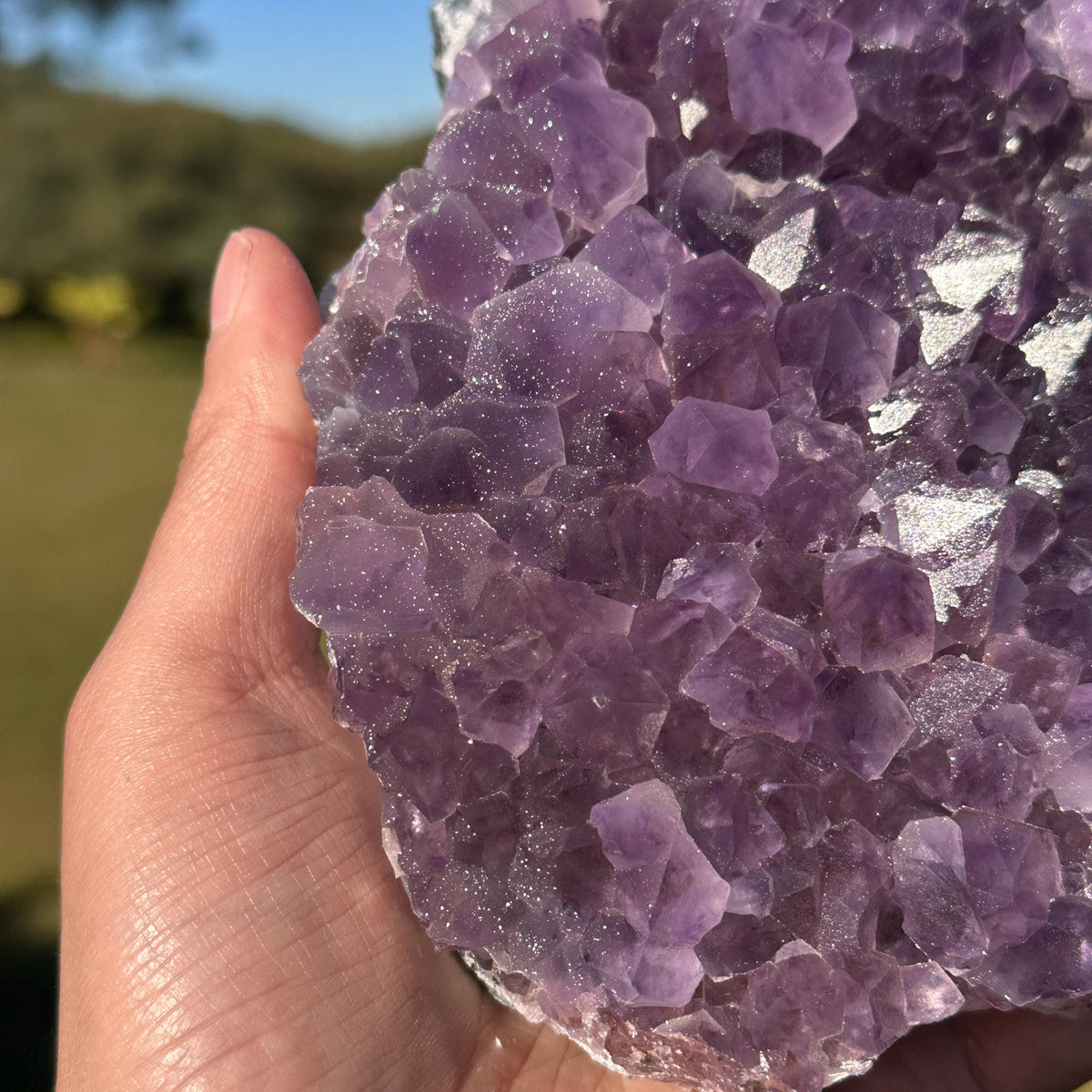 Brazilian Sugar Amethyst Druzy Specimen, Sparkly Purple Raw Crystal, Natural Amethyst Display Stone One of a Kind - view 6