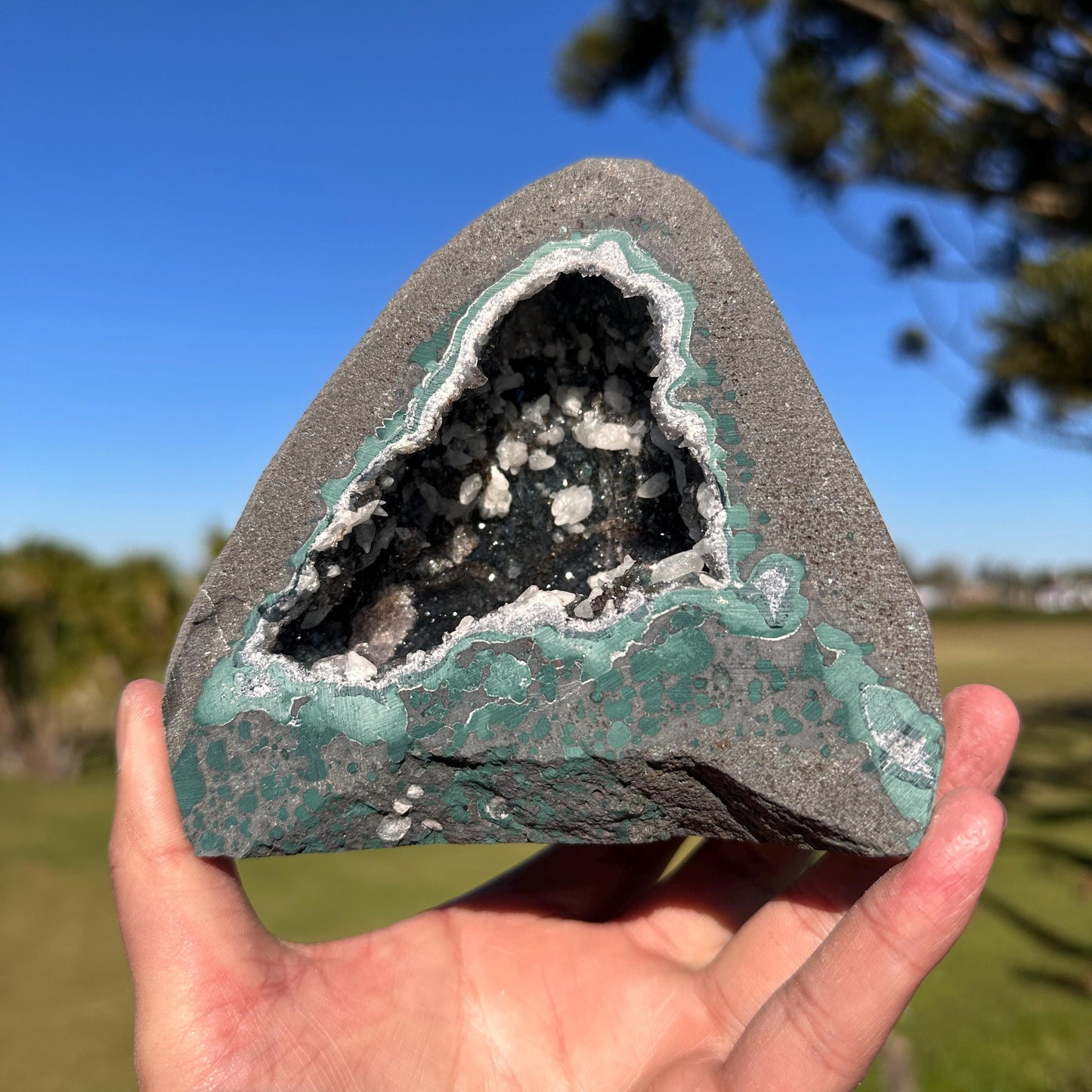 Brazilian Lodolite Quartz Geode Cave, Scenic Garden Quartz Crystal, Natural Druzy Display Pick Exact A-B