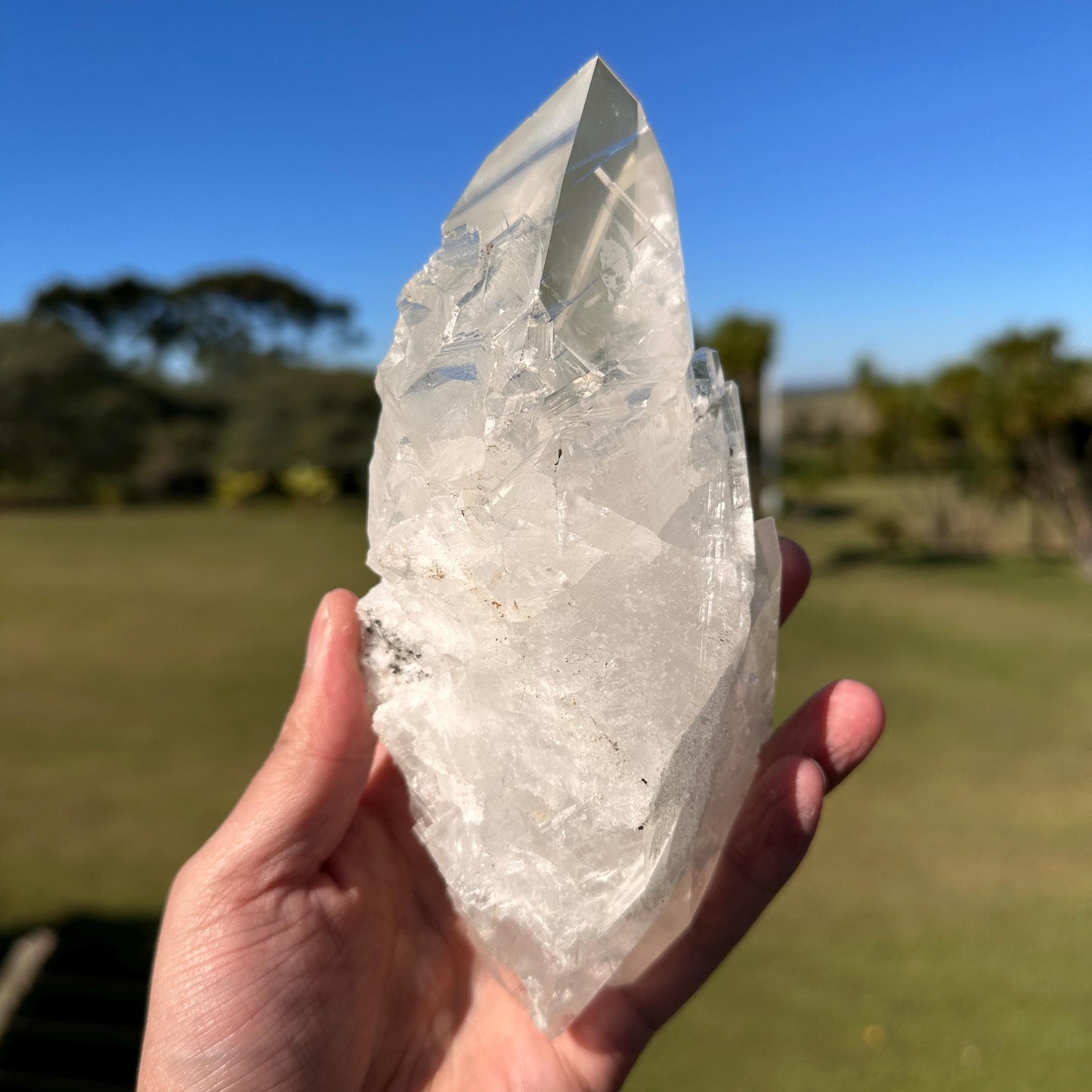 High Quality Brazilian Calcite Crystal, Clear White Calcite Point Specimen, Natural Collector Mineral Decor