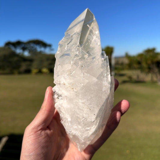 High Quality Brazilian Calcite Crystal, Clear White Calcite Point Specimen, Natural Collector Mineral Decor