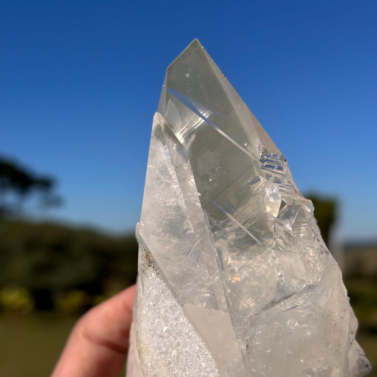 High Quality Brazilian Calcite Crystal, Clear White Calcite Point Specimen, Natural Collector Mineral Decor