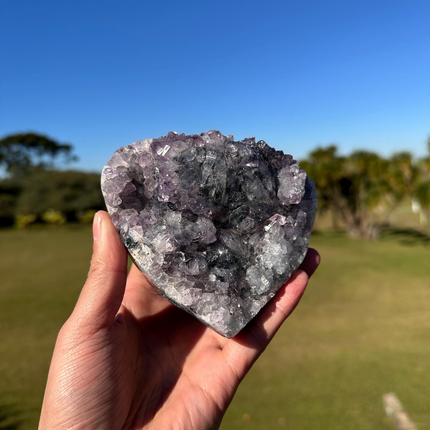 High Quality Brazilian Lodolite Quartz Heart, Scenic Garden Quartz Crystal, Pick Exact One of a Kind Heart