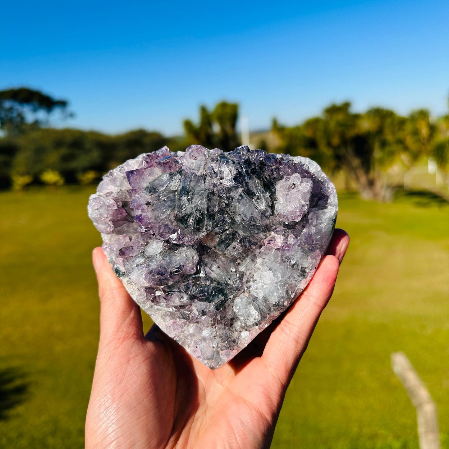 High Quality Brazilian Lodolite Quartz Heart, Scenic Garden Quartz Crystal, Pick Exact One of a Kind Heart