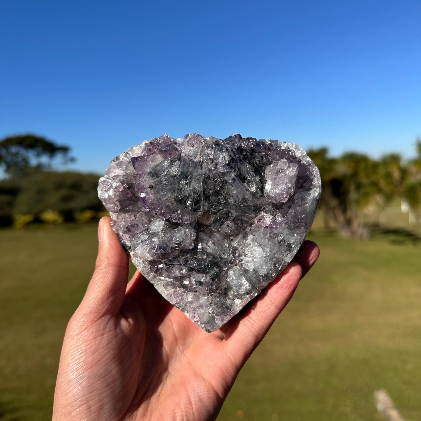 High Quality Brazilian Lodolite Quartz Heart, Scenic Garden Quartz Crystal, Pick Exact One of a Kind Heart
