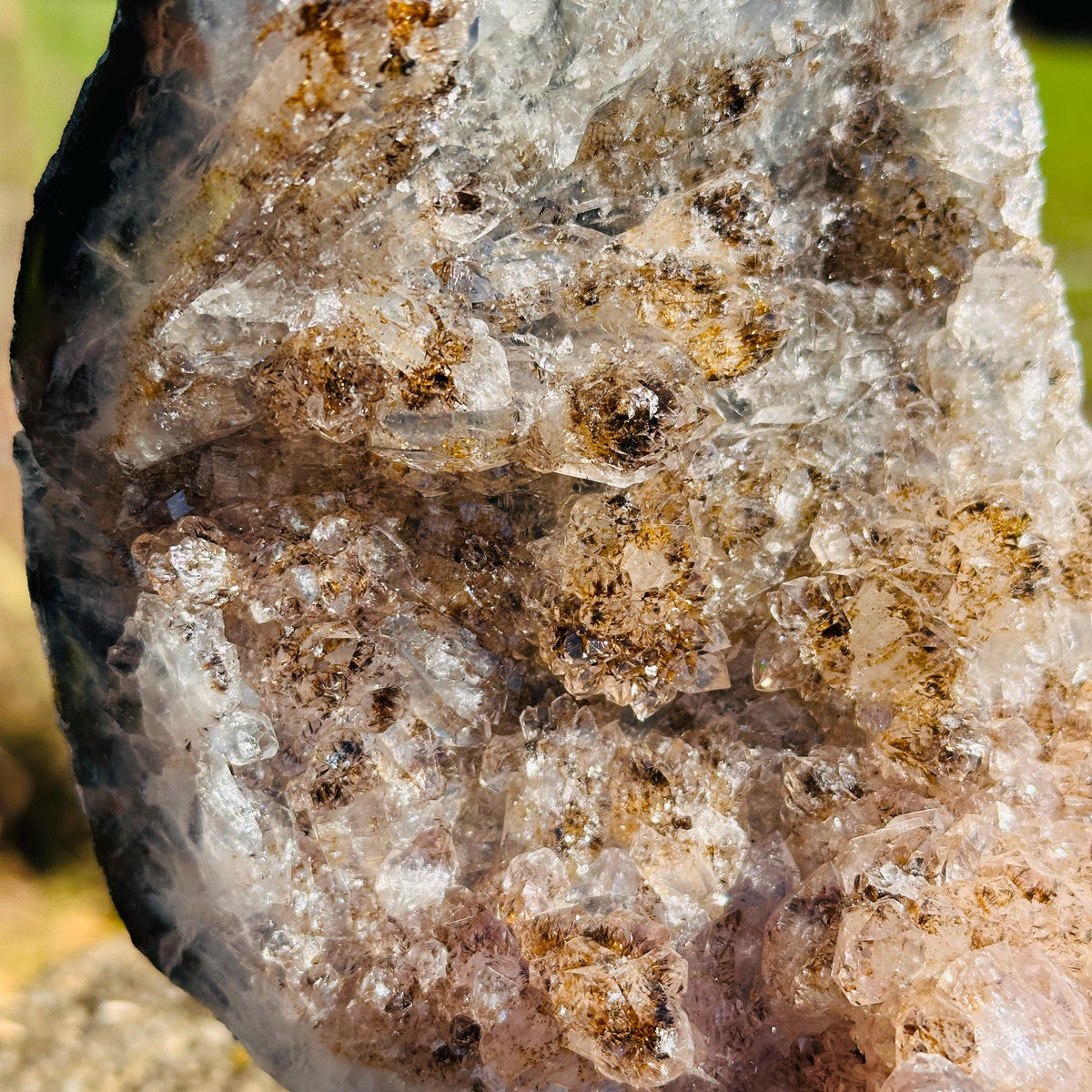 Brazilian Lodolite Quartz with Rutile, Scenic Garden Quartz Crystal on Stand, One of a Kind Display Specimen - view 6