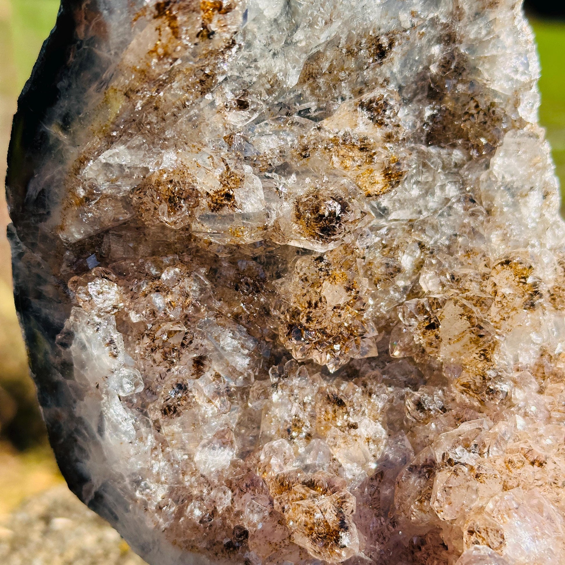 Brazilian Lodolite Quartz with Rutile, Scenic Garden Quartz Crystal on Stand, One of a Kind Display Specimen - view 6