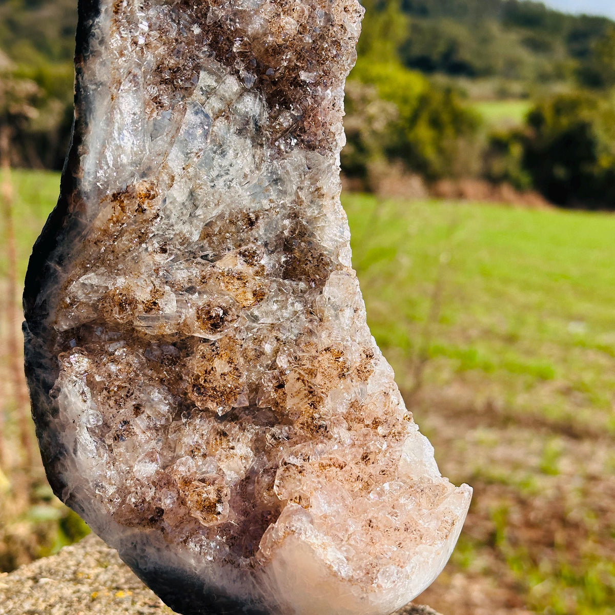 Brazilian Lodolite Quartz with Rutile, Scenic Garden Quartz Crystal on Stand, One of a Kind Display Specimen - view 7