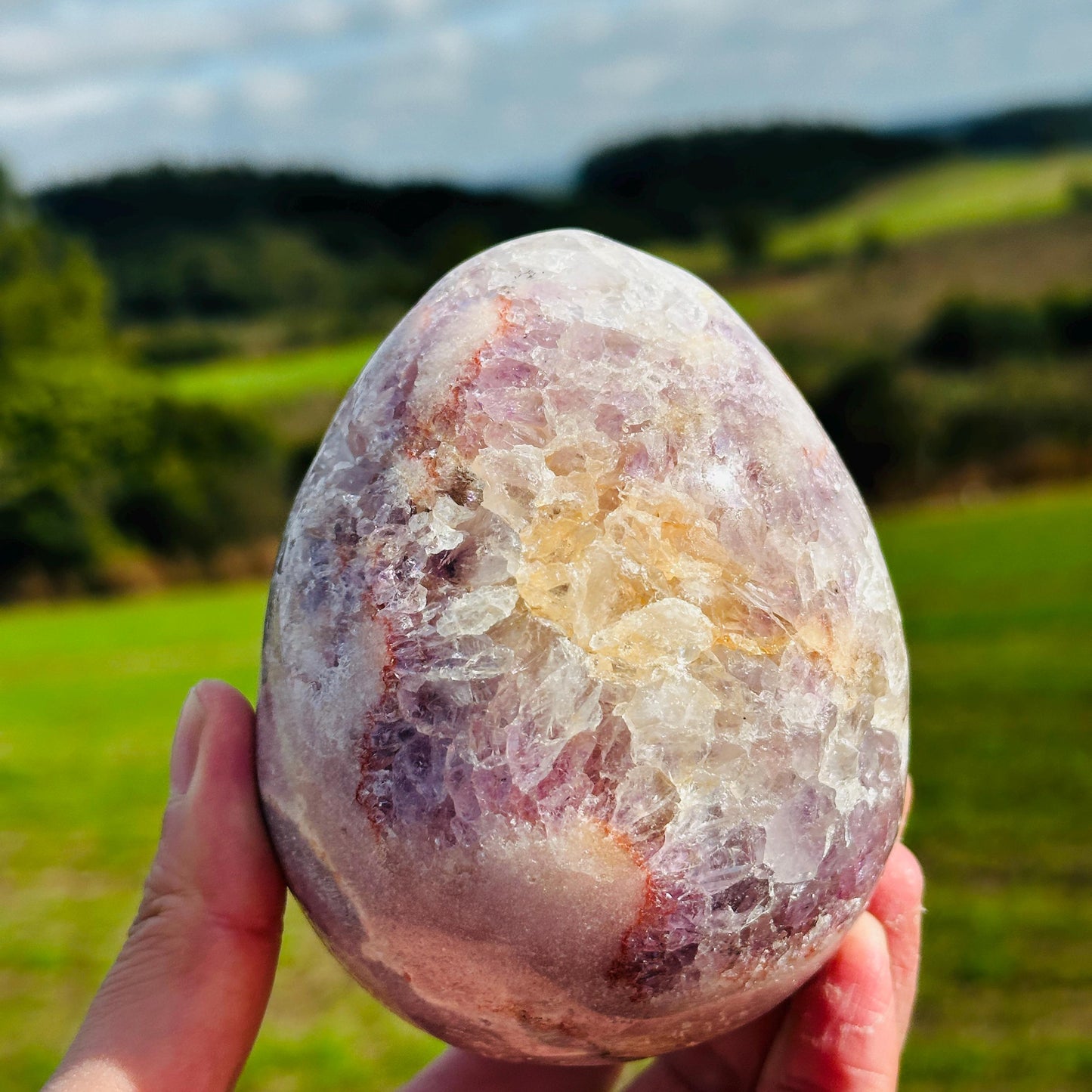 High Quality Brazilian Pink Amethyst Dragon Egg, Pink Purple Amethyst Crystal Egg, Exact Specimen, One of a Kind Mineral Decor