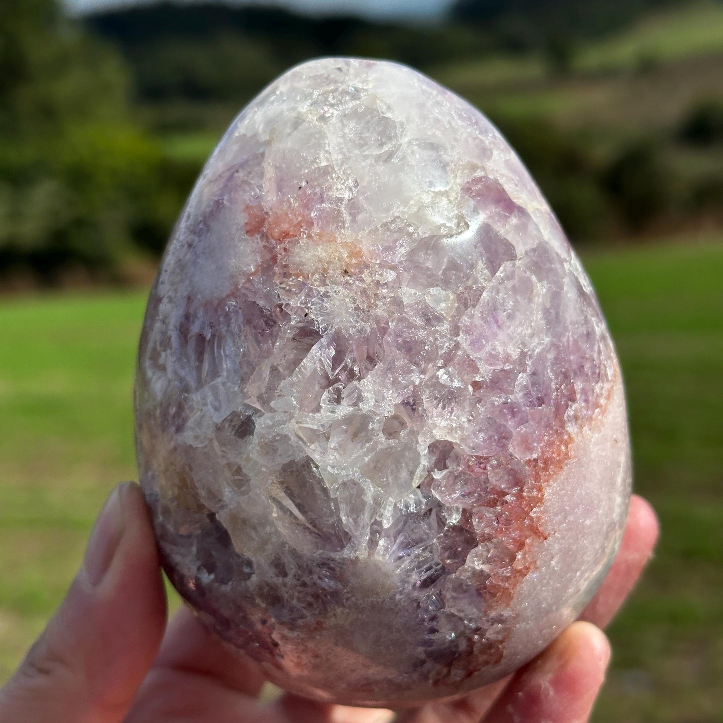 High Quality Brazilian Pink Amethyst Dragon Egg, Pink Purple Amethyst Crystal Egg, Exact Specimen, One of a Kind Mineral Decor