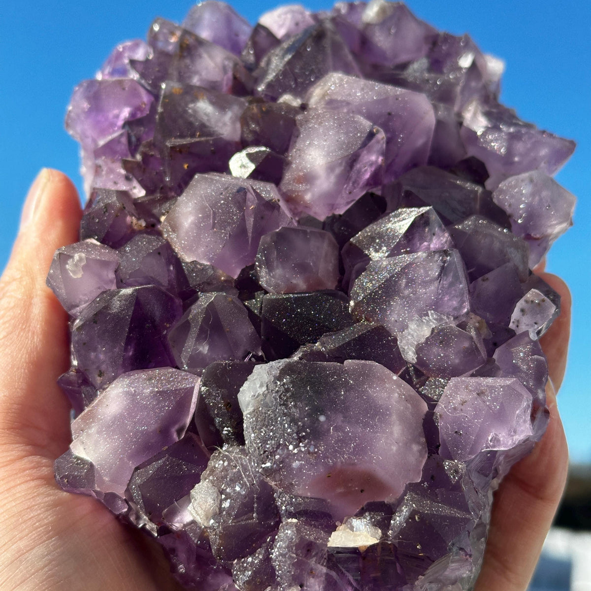 Brazilian Sugar Amethyst Druzy Specimen, Very Sparkly Purple Crystal Raw Stone, FedEx from Brazil Pick Exact A-B - view 9