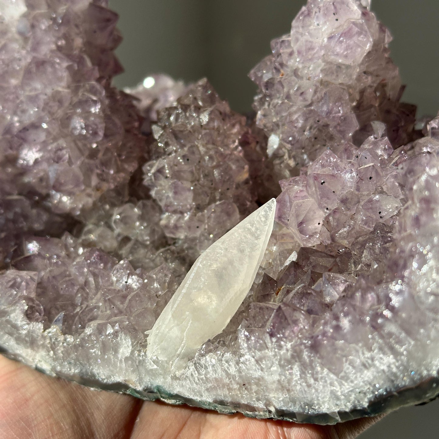 Brazilian Amethyst Flower Shape Druzy Specimen, Natural Purple Crystal Raw Stone, Calcite Amethyst Pick Exact A-C