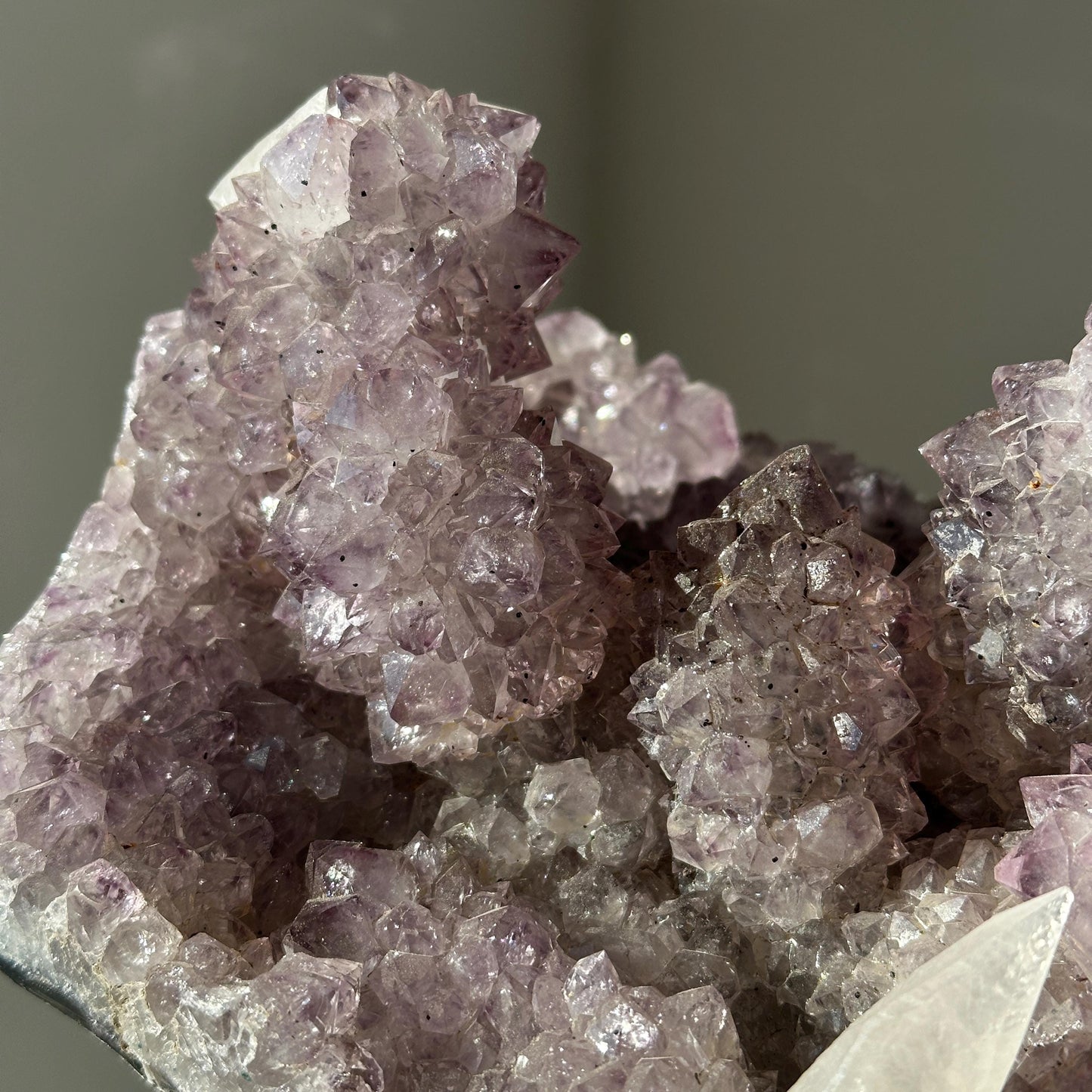Brazilian Amethyst Flower Shape Druzy Specimen, Natural Purple Crystal Raw Stone, Calcite Amethyst Pick Exact A-C - view 6