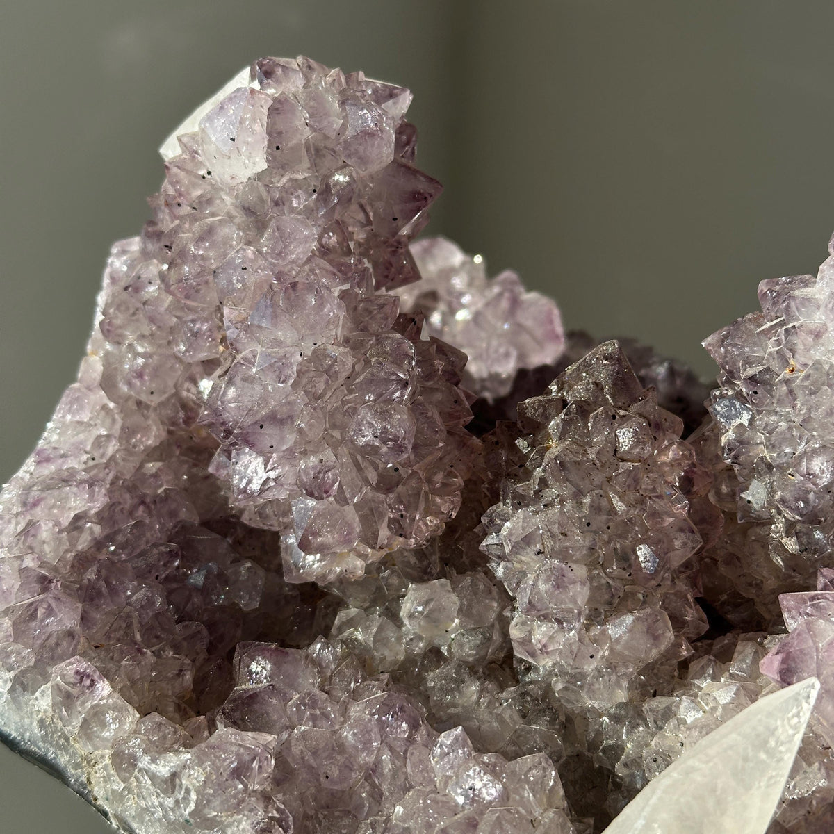 Brazilian Amethyst Flower Shape Druzy Specimen, Natural Purple Crystal Raw Stone, Calcite Amethyst Pick Exact A-C - view 6