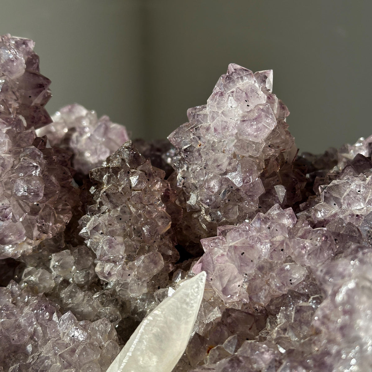 Brazilian Amethyst Flower Shape Druzy Specimen, Natural Purple Crystal Raw Stone, Calcite Amethyst Pick Exact A-C - view 5