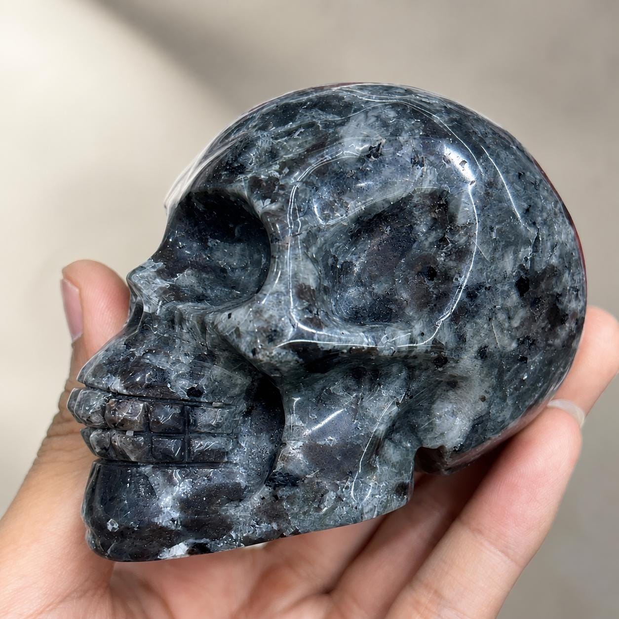 Fire Stone Skull Carving, Natural Flame Crystal Skull, Gothic Crystal Decor, Halloween Altar Gift